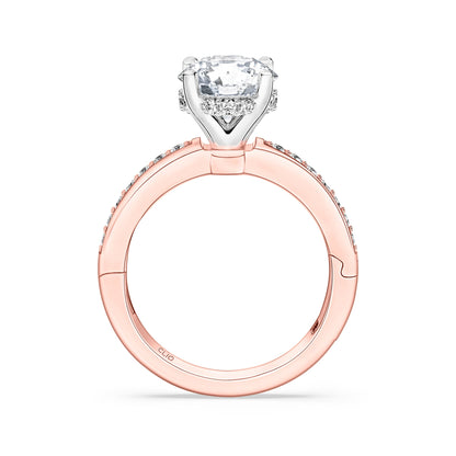 Julian Hidden Halo Engagement Ring with Side Stones