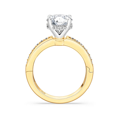 Julian Hidden Halo Engagement Ring with Side Stones