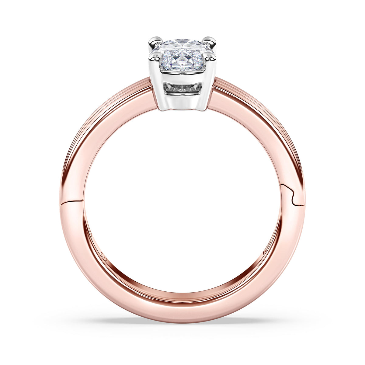 Kenzie Engraved Line Solitaire Engagement Ring, 4mm