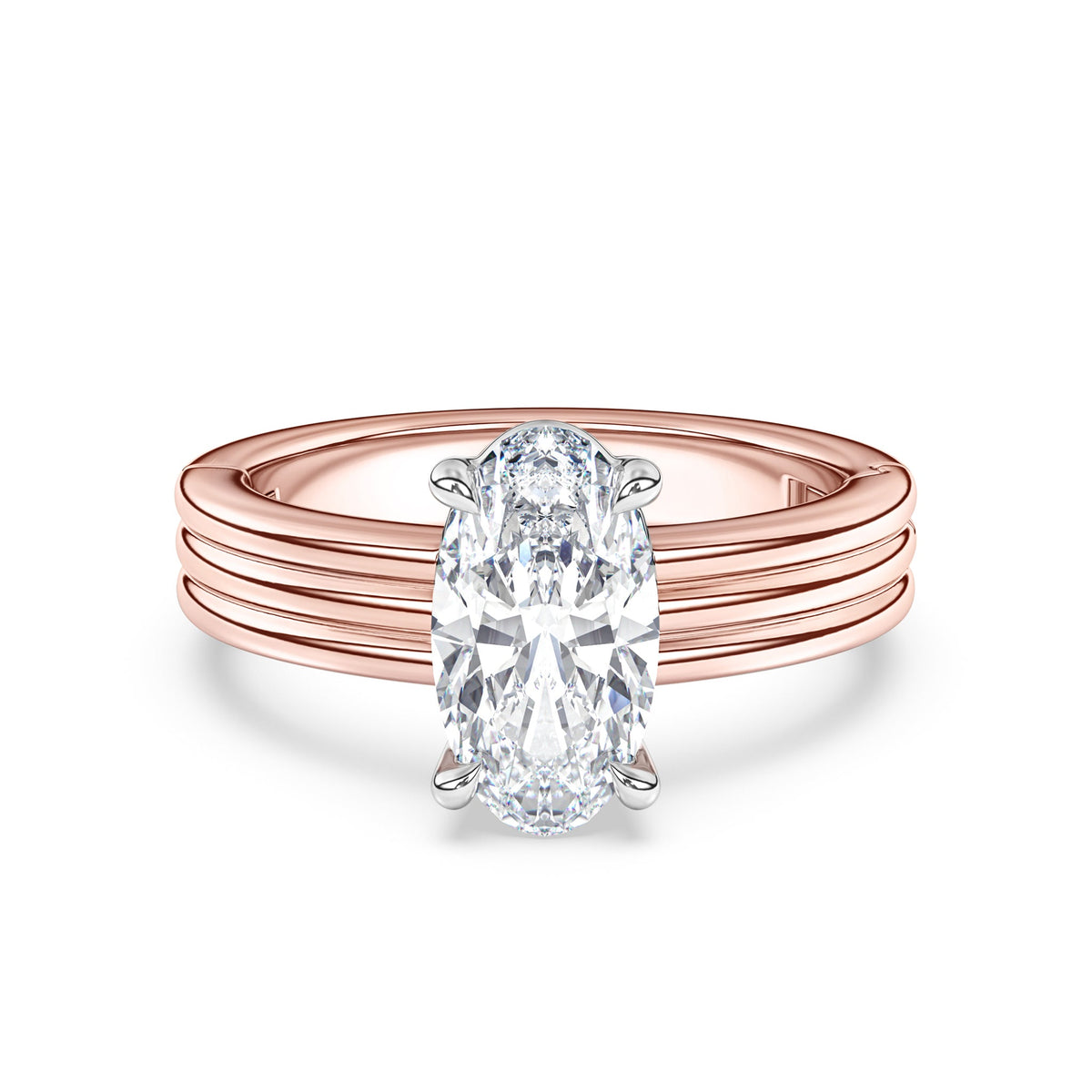 Kenzie Engraved Line Solitaire Engagement Ring, 4mm