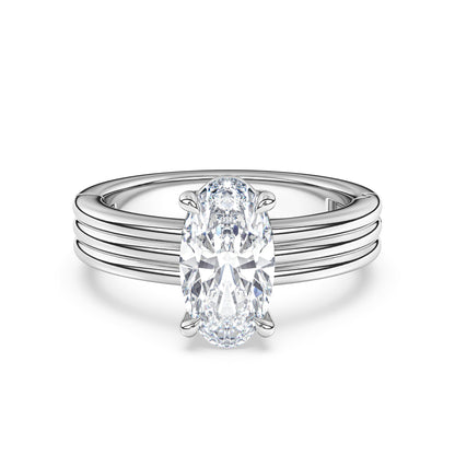 Kenzie Engraved Line Solitaire Engagement Ring, 4mm