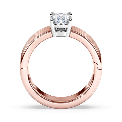 Kenzie Engraved Line Solitaire Engagement Ring, 6.5mm