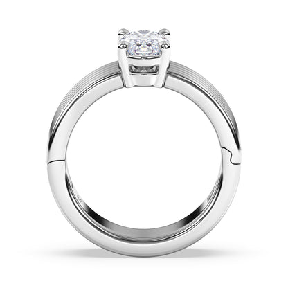 Kenzie Engraved Line Solitaire Engagement Ring, 6.5mm