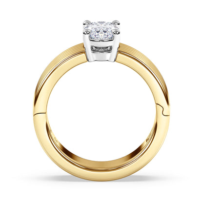 Kenzie Engraved Line Solitaire Engagement Ring, 6.5mm