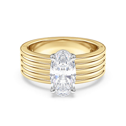 Kenzie Engraved Line Solitaire Engagement Ring, 6.5mm