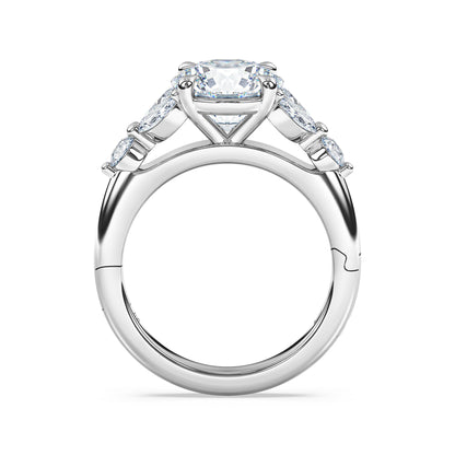 La Fleur Diamond Engagement Ring with Side Stones