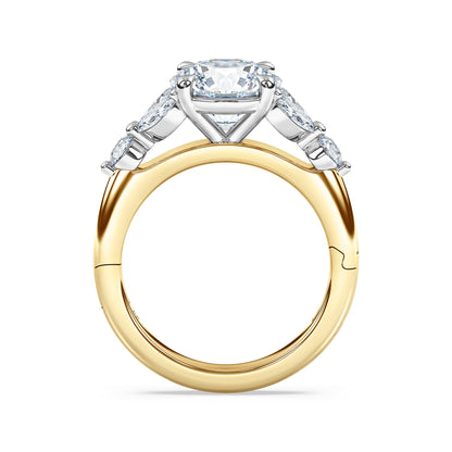 La Fleur Diamond Engagement Ring with Side Stones