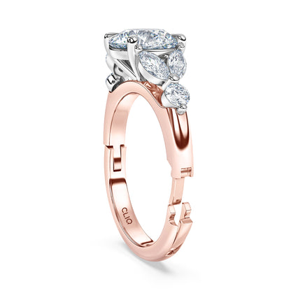 La Fleur Diamond Engagement Ring with Side Stones