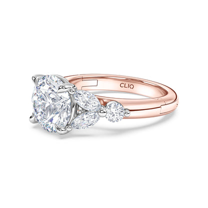 La Fleur Diamond Engagement Ring with Side Stones