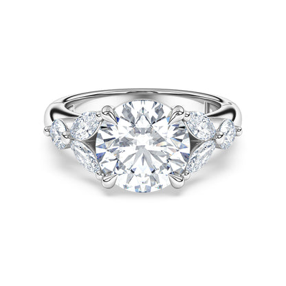 La Fleur Diamond Engagement Ring with Side Stones