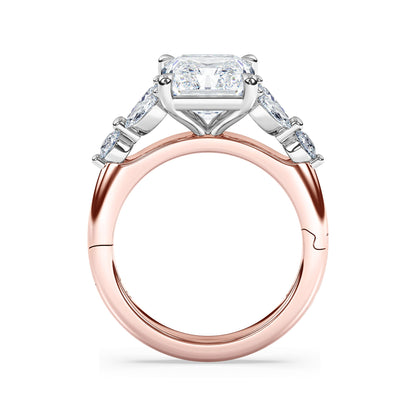 La Fleur Radiant Cut Diamond Engagement Ring with Side Stones