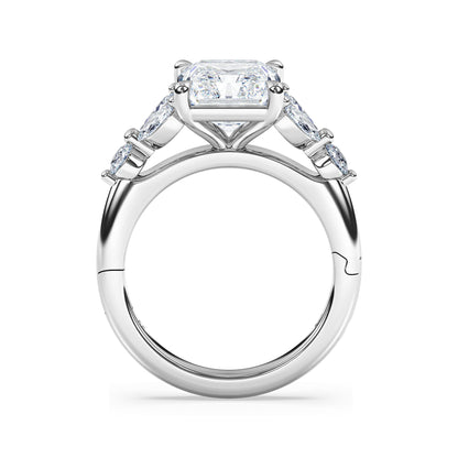La Fleur Radiant Cut Diamond Engagement Ring with Side Stones