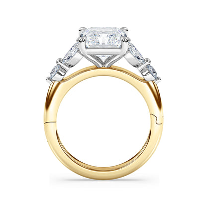 La Fleur Radiant Cut Diamond Engagement Ring with Side Stones