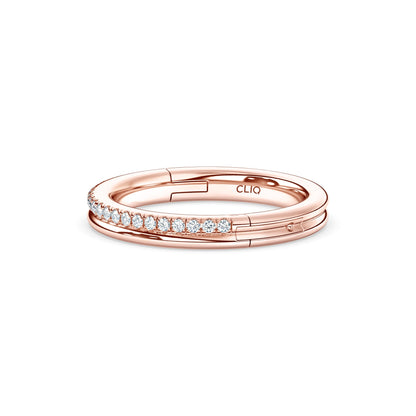 Duet Pave Diamond Double Band