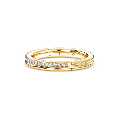 Duet Pave Diamond Double Band