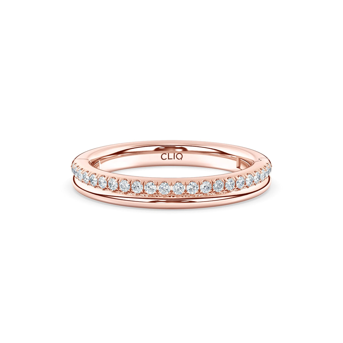Duet Pave Diamond Double Band