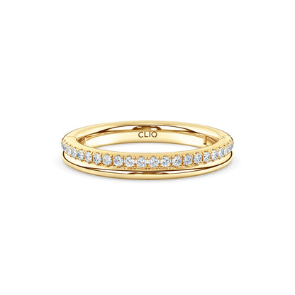 Duet Pave Diamond Double Band