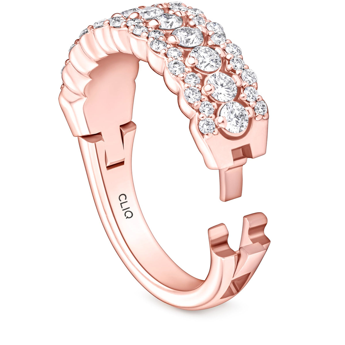 Seville Tapered Three Row Diamond Band