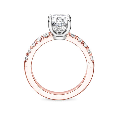 Camden Halo Engagement Ring with Side Stones