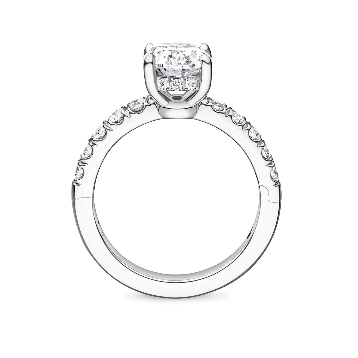 Camden Halo Engagement Ring with Side Stones