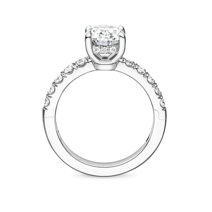 Camden Halo Engagement Ring with Side Stones