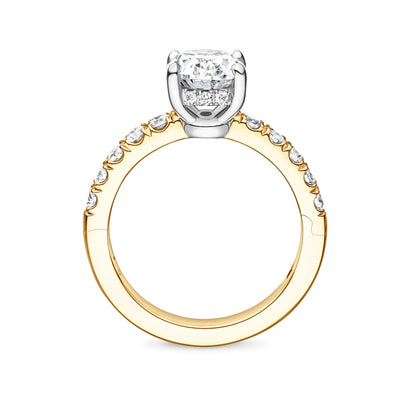 Camden Halo Engagement Ring with Side Stones