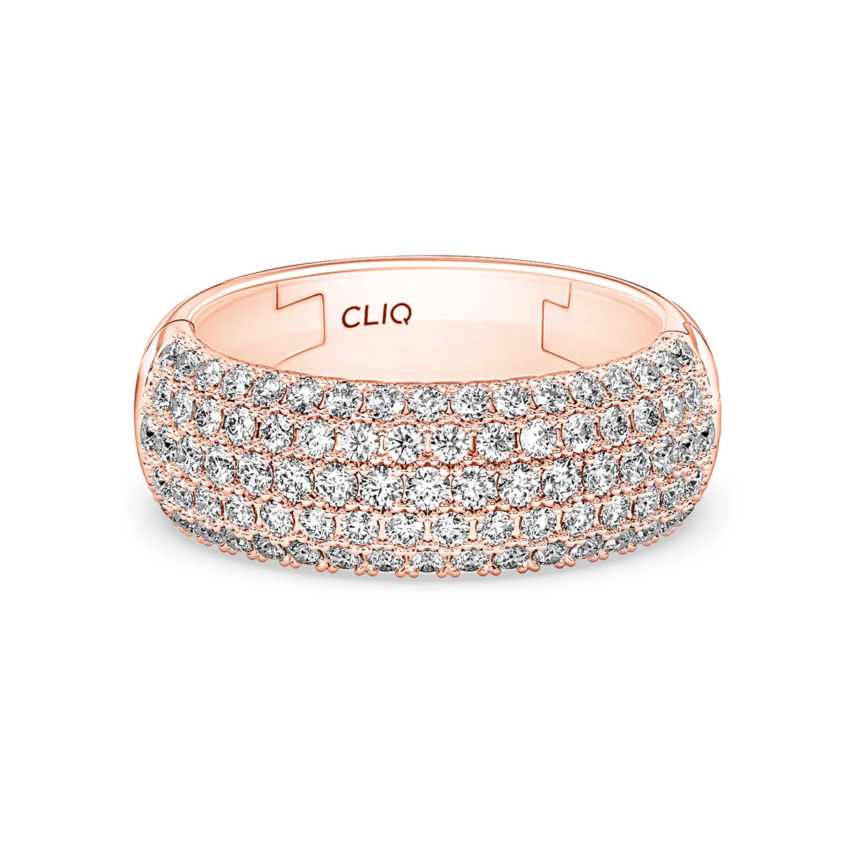 Hayden Rounded Pave Diamond Band, 7mm