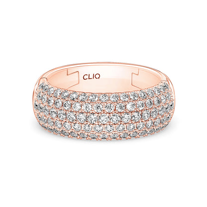 Hayden Rounded Pave Diamond Band, 7mm