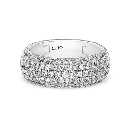 Hayden Rounded Pave Diamond Band, 7mm