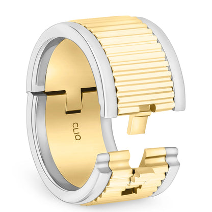 Innsbruck Two-Tone Band with Grooved Center, 14mm