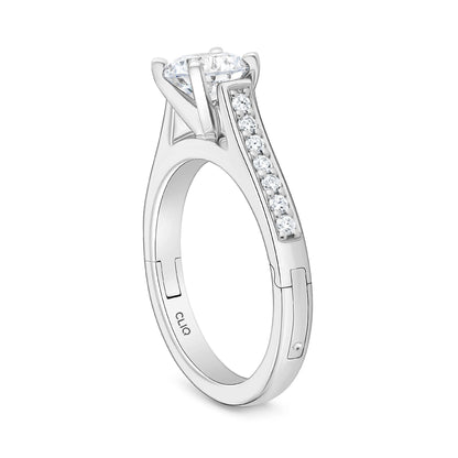 Parthenon Cathedral Engagement Ring with Side Stones