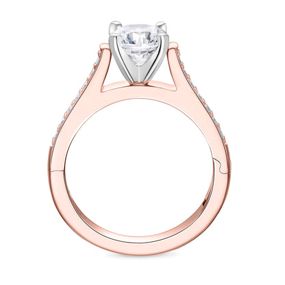Parthenon Cathedral Engagement Ring with Side Stones