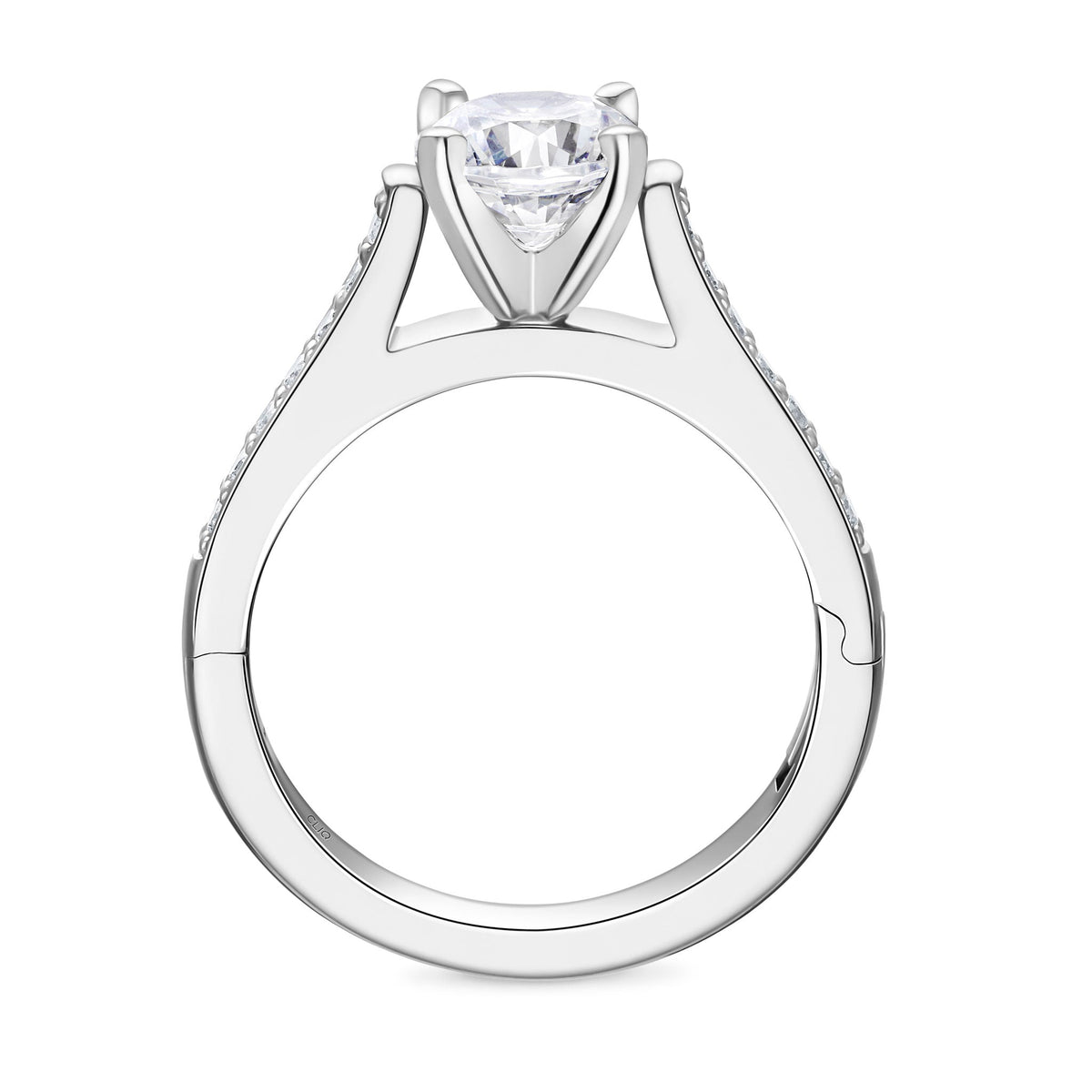 Parthenon Cathedral Engagement Ring with Side Stones