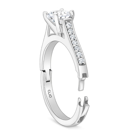 Parthenon Cathedral Engagement Ring with Side Stones