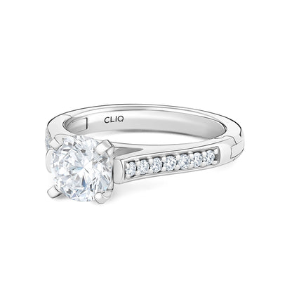 Parthenon Cathedral Engagement Ring with Side Stones