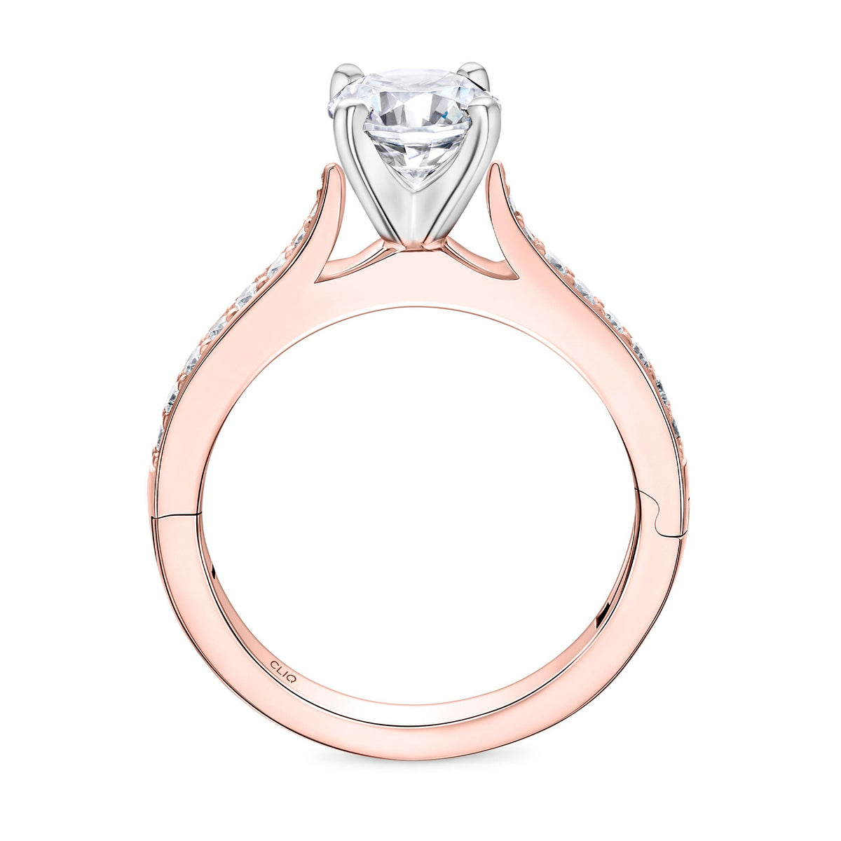 Verona Cathedral Engagement Ring with Side Stones
