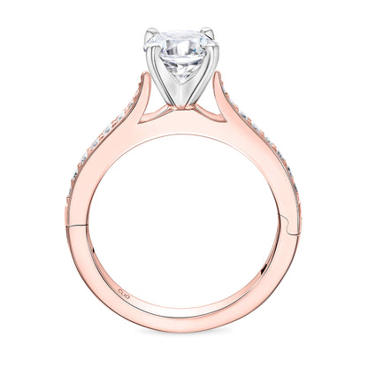 Verona Cathedral Engagement Ring with Side Stones