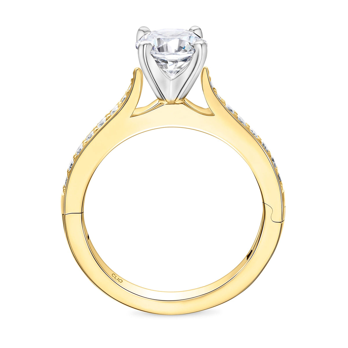Verona Cathedral Engagement Ring with Side Stones