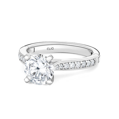 Verona Cathedral Engagement Ring with Side Stones
