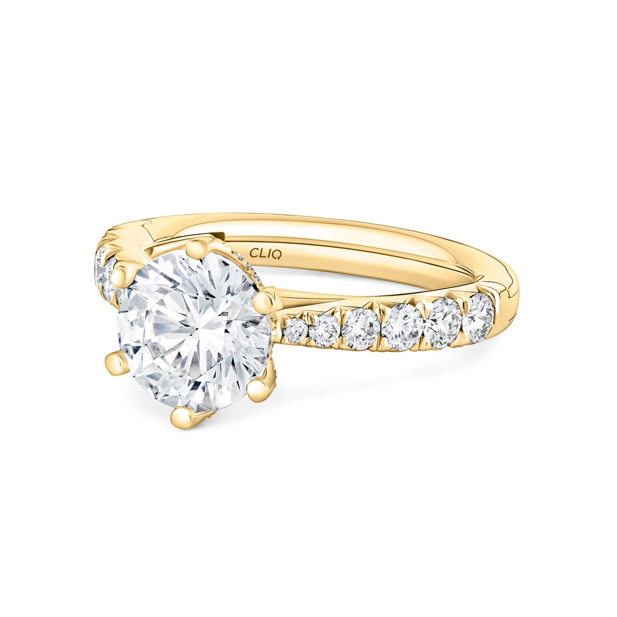 Wellesley Hidden Halo Engagement Ring with Side Stones