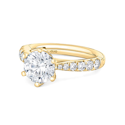 Wellesley Hidden Halo Engagement Ring with Side Stones